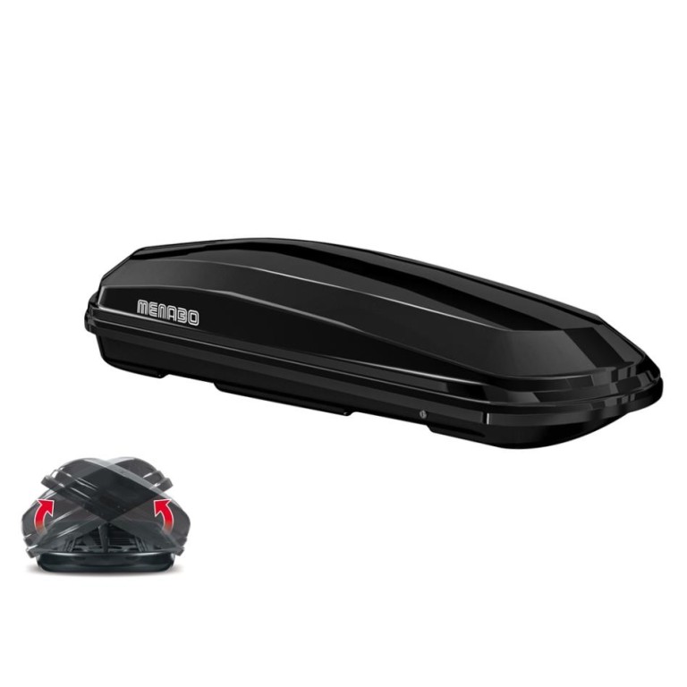 Menabo Diamond 450 duo fekete tetőbox, síbox Menabo Diamond 450 duo fekete tetőbox, síbox