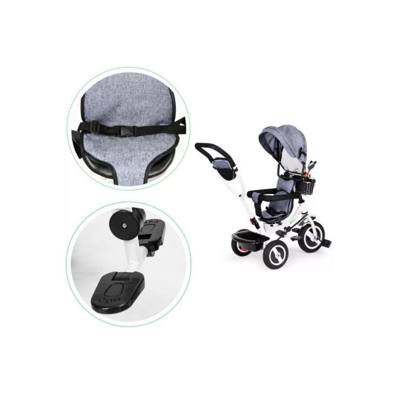 Ecotoys többfunkciós gyermek tricikli, szürke