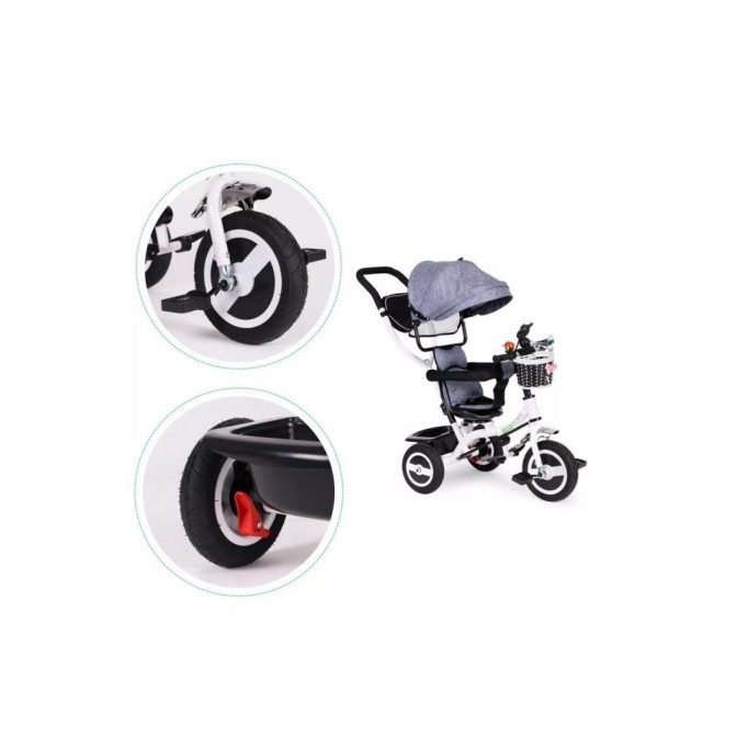 Ecotoys többfunkciós gyermek tricikli, szürke
